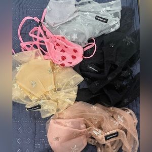 SOLD Lirika Matoshi lot of 5 glitter unlined masks!